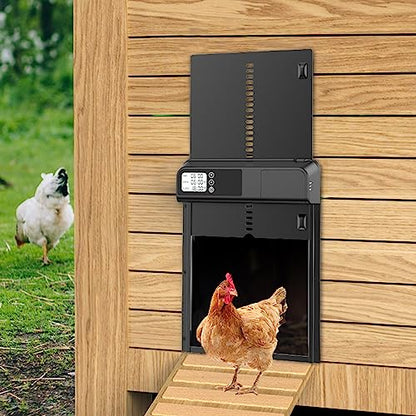 Automatic Chicken Coop Door Aluminum Auto Coop Door Opener with Timer Control LCD Display Chicken Coop Door