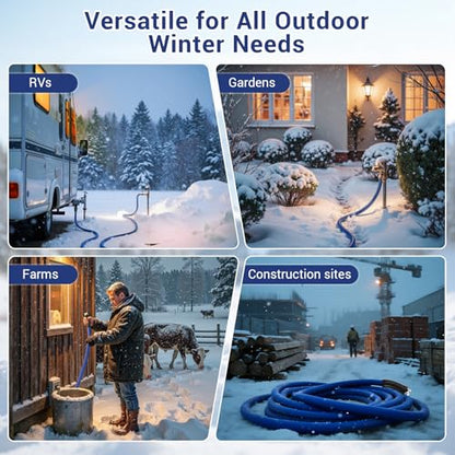 35ft Heated Water Hose for RV, Heated Drinking Water Hose, Features Energy-Saving Thermostat, Water Line Freeze Protection Down to -40°F/-40°C, Heated Garden Hoses with Adapter, Lead and BPA Free - color: With Thermostat Switch, size: 35ft