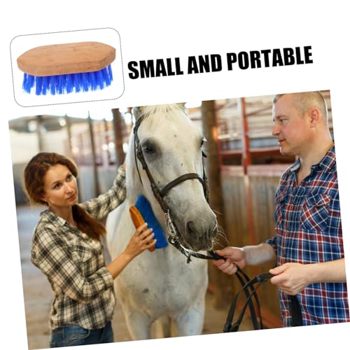 Horse Hair Cleaning Comb Stiff Bristle Grooming Brush with Ergonomic Handle Cattle and Donkeys Body Brush Massager to Circulation and Comfortable Tool