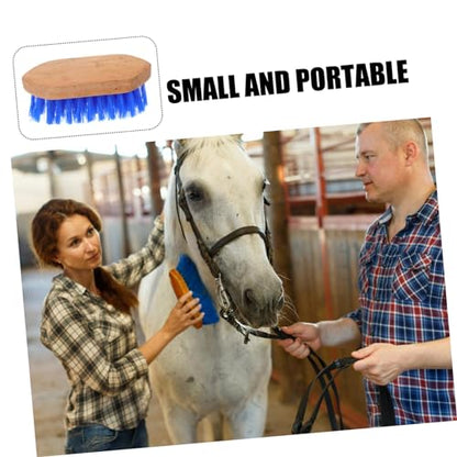 Horse Hair Cleaning Comb Stiff Bristle Grooming Brush with Ergonomic Handle Cattle and Donkeys Body Brush Massager to Circulation and Comfortable Tool