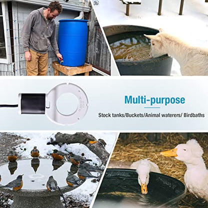 150W Chicken Waterer Heater, Aluminum Utility De-Icer for Farm & Livestock, Non-Conductive and Anti-Rust Heated Chicken Waterer, Bird Bath Heater Livestock Water Heater for Multiple Using - size: 150-Watt(New)