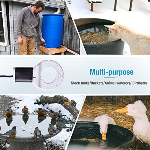 500W Chicken Waterer Heater, Aluminum Utility De-Icer for Farm & Livestock, Non-Conductive and Anti-Rust Heated Chicken Waterer, Bird Bath Heater Livestock Water Heater for Multiple Using - size: 500-Watt