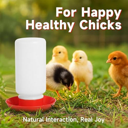 4PCS Chick Feeder and Waterer Kit,Baby Poultry Starter Set for Small Poultry Chicks Ducks Quail Pigeons Birds(Red Chick Feeder Waterer Kit) - color: 4PCS Chick Feeder and Waterer Kit