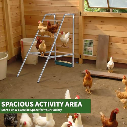VINGLI Chicken Roosting Bars, Chicken Coop Roosting Perch, Roosting Ladder for Hens, Easy to Assemble for Backyard Poultry (19.3" L x 42" W x 39.4" H)