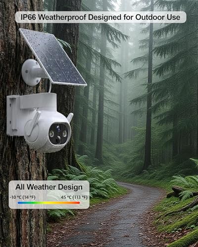 4G LTE Cellular Security Camera, No WiFi Needed, Solar Powered with Built-in eSIM, 2K Pan Tilt, PIR Motion Detection & Auto Tracking, Color Night Vision for Farm, Ranch, Barn & RV