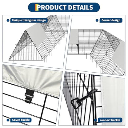 236.2" x 157.5" x 24.2" Chicken Tunnels for Yard, Portable Chicken Coop with Corner Frames, 2 Sets, Easy Installation, for Chickens, Ducks, Rabbits