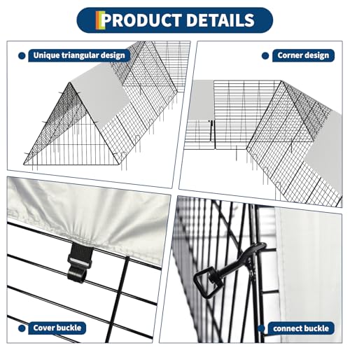 Chicken Tunnels for Outside with Corner Frames, Large Metal Chicken Runs with Weather-Resistant Cover, Portable Poultry Cage for Hens, Ducks, Rabbits, 238.19x157.5x24.21inch