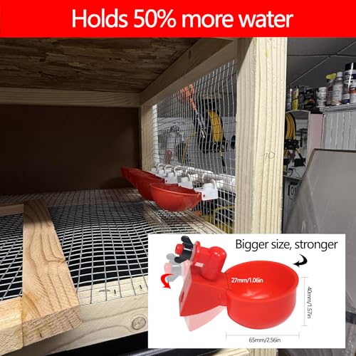 Complete Set Pipeline Automatic Chicken Waterer System(55 Accessories Included)Chicken Water Cups, Chicken Waters,Poultry Waterer,Chicken Watering System,with PVC Pipeline,Float Valve and Garden Hose