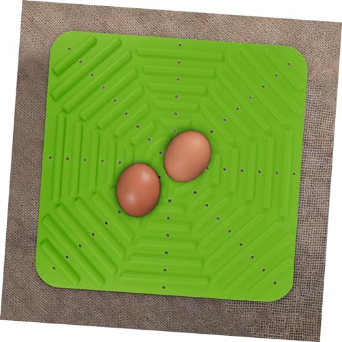 Kisangel Silicone Chicken Nesting Pads for Laying Eggs Reusable Nonskid Nest Box Liners Breathable Egg Protection Mats for Chicken 2-Pack - color: Green
