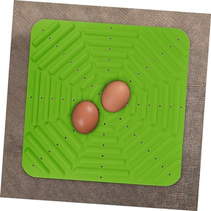 Kisangel Silicone Chicken Nesting Pads for Laying Eggs Reusable Nonskid Nest Box Liners Breathable Egg Protection Mats for Chicken 2-Pack - color: Green
