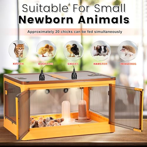 115L Chicken Brooder Box for Chicks Kit with Heater Chicks Warmer Brooder Plate Ducks Tent Pen Thermometer for 30 Ducks Bedding Indoor Quail Brooder (115L) - size: 16.5"L x 13.0"W x 23.6"H