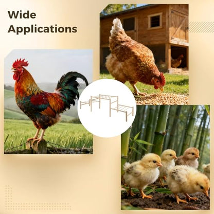 Wooden Coop Perch 3-Tier Ladder for Hens, 33.1 in