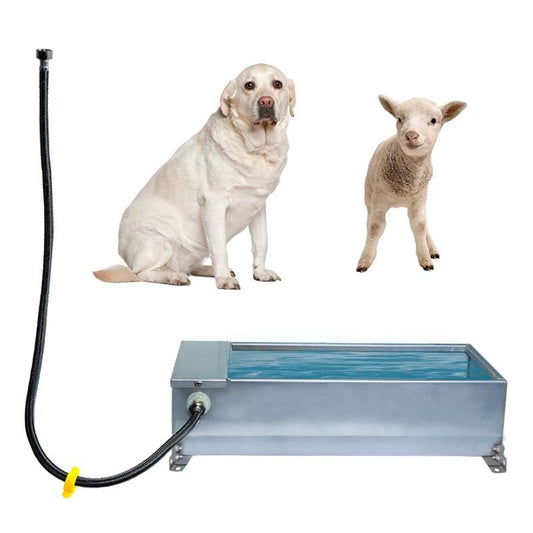 Animal Water Trough, Animal Drinking Water Bowl Dispenser,7.5L Livestock Drinking Bowl with Float Valve, for Pets, Cattle, Sheep, Goats, Hogs