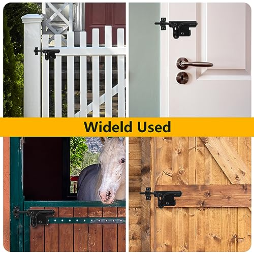 HOME MASTER HARDWARE Heavy Duty Slide Bolt Gate Latch, Thickened Metal Sliding Bolt Door Lock with Padlock Hole, Solid Hardware for Wooden Fence, Barn Door, Shed Door, Yard Door, Interior and Outdoor
