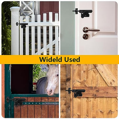 HOME MASTER HARDWARE Heavy Duty Slide Bolt Gate Latch, Thickened Metal Sliding Bolt Door Lock with Padlock Hole, Solid Hardware for Wooden Fence, Barn Door, Shed Door, Yard Door, Interior and Outdoor