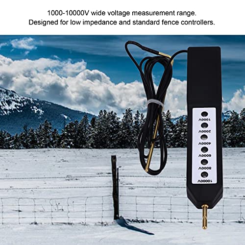 Electric Fence Tester, 10KV Digital Fence Fault Voltage Meter with 6pcs Light, Portable Electric Fence Testing Tool for Farm