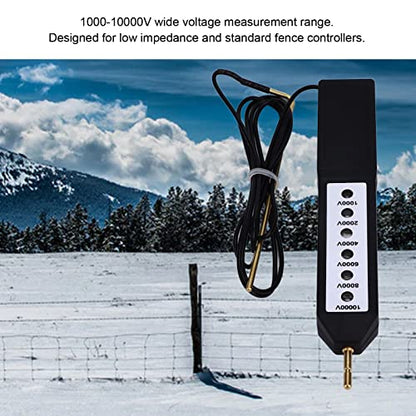 Electric Fence Tester, 10KV Digital Fence Fault Voltage Meter with 6pcs Light, Portable Electric Fence Testing Tool for Farm