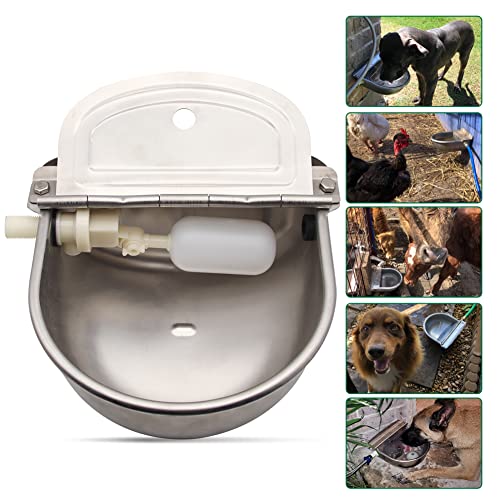 Automatic Dog Water Dispenser Stainless Steel Drinking Bowl for Livestock | Self Filling,Keep Water Fresh, Anti-bite, Easy to assemble, Float Valve, Wall Mounted ,outdoor Indoor for chicken, Goat, Cat