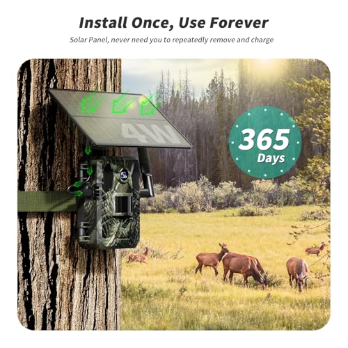 SEHMUA Trail Camera 3 Packs, AI Animal Detection Cellular Trail Cameras, Live Streaming Game Camera Built-in 4G LTE SIM Card with Unlimited Data Plan, Motion Activated Trail Cam IP66 Waterproof - size: 2K Live 3Packs