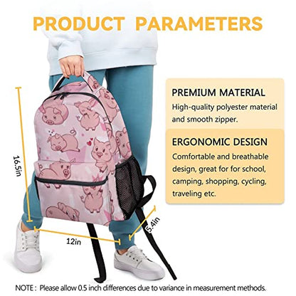 Pig Backpack Gifts, 16 Inch Cute Pig Bookbag Durable, Lightweight, Large Capacity, Funny Animal Backpack for School - color: Style-3