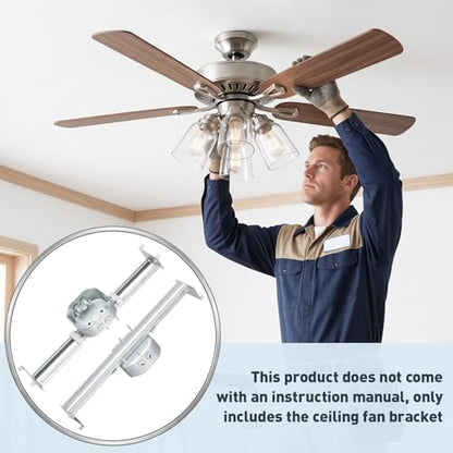 INMOZATA IMOZATA Adjustable Ceiling Fan Bracket, Welded Sturdy Construction, 4-Pack, 14.2 Inch Length Mounting Brace for Fans and Light Fixtures