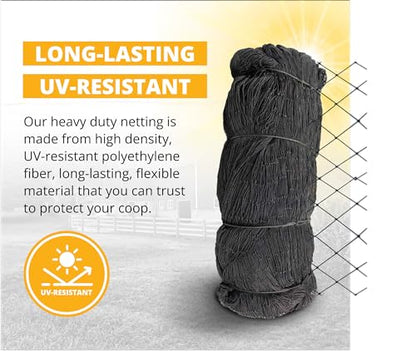 Stromberg's 1" Knotted Netting, Game Bird Netting, Heavy Duty, Chicken Coops, Gardening, UV-Resistant, 85 lb. Break Strength, 50'x150' - style: 1" Netting - 50' x 150'