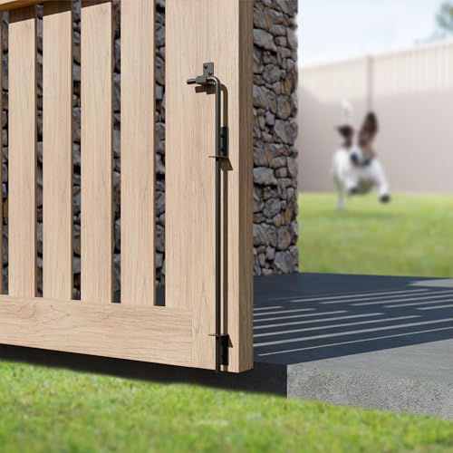 24 Inch Gate Cane Bolt Gate Ground Drop Rod, Heavy Duty Drop Rod Gate Latch for Wooden Vinyl Fence, Black Finished Cane Bolts for Gates, 1 Pack - size: 24 Inch