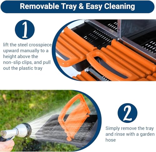 Chicken Nesting Box, 8 Hole 2 Layer Hen Nest Boxes with Legs, Roll-Away Egg Collection System with Ventilation Holes，Rustproof Plastic Tray & Keyhole Mounting, Chicken Laying Box - color: Orange, size: 8 holes with legs