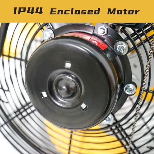 HiCFM 2500 CFM 12" Industrial Wall-Mounted Fan, 3-Speeds High Velocity Wall fans with IP44 Enclosure Motor for Barn, Garage, Warehouse, Greenhouse and Commercial Use, 2 Pack - size: 12" Indoor (No Remote)