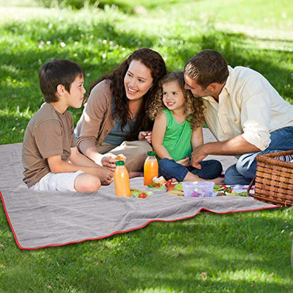 Waterproof Warm Fleece Outdoor Blanket Extra Large Lightweight Portable with Carry Bag for Stadium, Picnic, Camping, Beach, Dogs, Sofa - color: Red