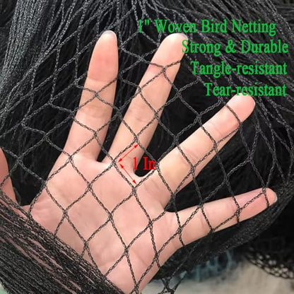 Bird Netting for Chicken Coop 50x100 Ft, 1" Mesh, Strong Woven Poultry Netting Roof Cover for Chicken Run, Heavy Duty Bird Net for Fruit Trees, Blueberry, Vegetables, Garden Protection - size: 50x100Ft-1"