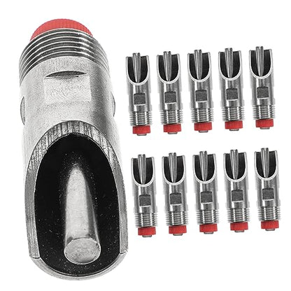HANABASS 10pcs Stainless Steel Pig Waterer Automatic Feeders for Piglets Efficient Livestock Drinking Tools Durable Water Nipple Dispenser Reduced Water to Use