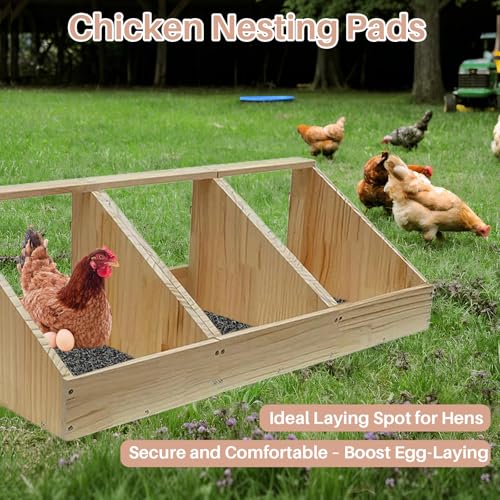 6-Pack 12×12 Washable Chicken Nesting Pads, Reusable Plastic Nest Box Liners for Chicken Coop & Poultry Laying Mats
