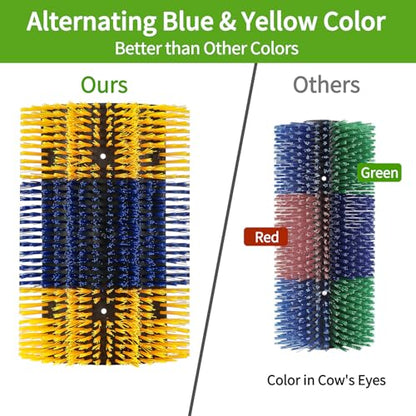 Livestock Scratching Brush, 2Pcs Cattle Scratcher Brush for Grooming, Upgraded Extra Large Horse Brushes, Relieve Itching on the Back, Cow Scratcher for Horse, Goat, Cow, Pig, Sheep (XL Size Yellow) - size: 2-PACK XL BRUSH