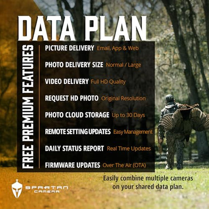 Spartan Camera GoLive3 Best Hunting Trail Camera, Live Streaming, 96° Wide Angle, Motion Activated, On-Demand FHD Photos and 1080p Videos, Built-in Lithium Battery, Blackout IR Flash,GPS, Weatherproof - size: AT&T