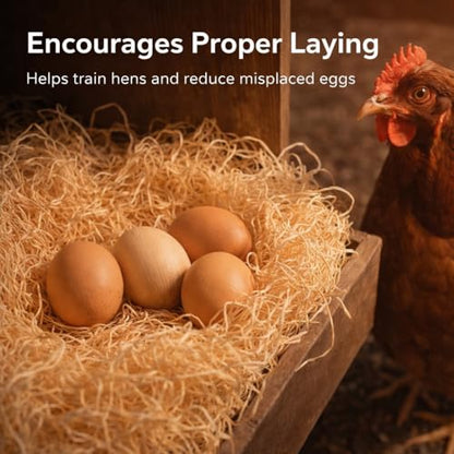 Cackle Hatchery Comfort Nests™ Chicken Nesting Kit – 2 lb Hand-Pulled Aspen Excelsior Bedding, 8 Chipboard Nest Liners & Wooden Nest Egg | Customizable Nest Box Bedding | Made in USA