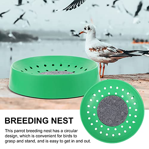 SHINEOFI Pigeon Nest Equipment 4-Pack Plastic Breeding Bowls with Non-Slip Mats for Pigeon Coop Bird Breeding House Suitable for Small Birds and Quails 8.86X8.86X1.97 Inches