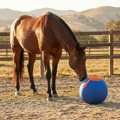 18" Giant Herding Ball Dogs, Inflatable Durable Tear-Resistant Calming Big Jumbo Ball for Dogs Horses Sheeps Pet Play & Exercis, Entertainment, Fun, Training Outdoor (Blue) - color: Blue