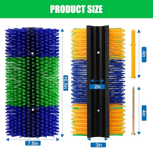 Livestock Scratching Brush, 2-Pack for Horse Grooming, Help Soothe Itching on the Back of Livestock Cattle Scratcher for Goat, Cow, Sheep, Pig and Other Animals