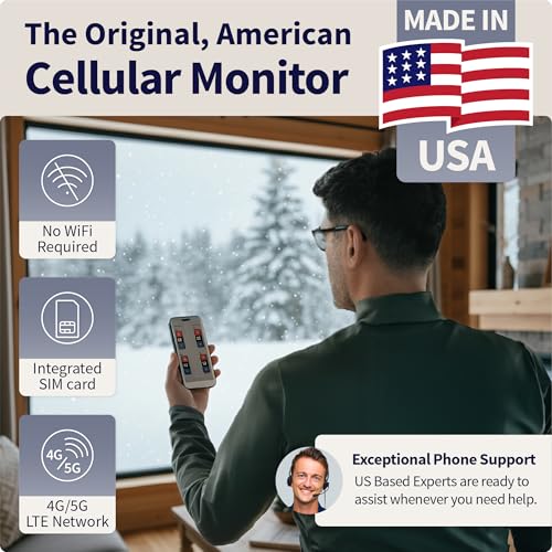 MarCELL Cellular Temperature, Humidity & Power Monitor (Verizon) - Made in The USA - RVs, Pet Safety Monitoring, Second Home Monitoring, Greenhouse Monitoring,- 24/7 Monitoring & Instant Alerts