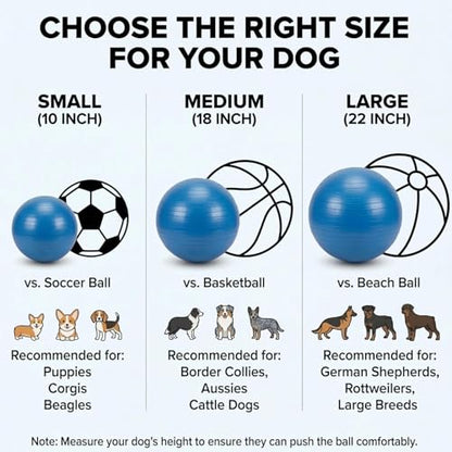 10/18/22" Herding Ball for Dogs & Horses,Tear-Resistant Inflatable Toy with Heavy-Duty Handle Cover & Pump,Durable Exercise Ball for Large Pets,Interactive Dog Toy with Handles for Breeds (A, 10 Inch) - size: 10 Inch