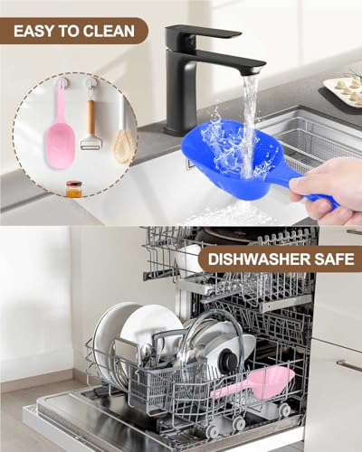 Dog Food Scoop, 1 Cup Pet Food Scoop With Measuring Lines (pink and blue) - color: pink and blue
