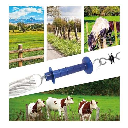 5 Pack Electric Fence Gate Big Tension Spring Extended up to 23 feet for Electric Fence Gate Livestock Fence Agricultural Fencing and Pasture - style: PK5 Big Tension Spring 23ft