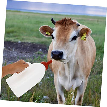 2L Calf Nursing Bottle Replaceable Rubber Nipple Sturdy Thick Plastic Feeding Bottle for Young Livestock and Poultry