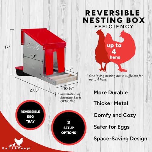 RentACoop Roll-Out Reversible Nesting Box Efficiency (One Compartment) for Chickens, Ducks, Poultry