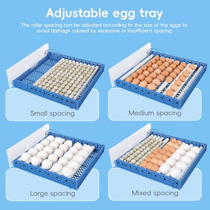 120 Egg Incubator, Automatic Incubator for Hatching Eggs, with Auto Egg Turner, Temp & Humidity Control, Poultry Hatching Incubators for Chicken Duck Quail Eggs,Ideal for Farm, School and Lab (Blue)