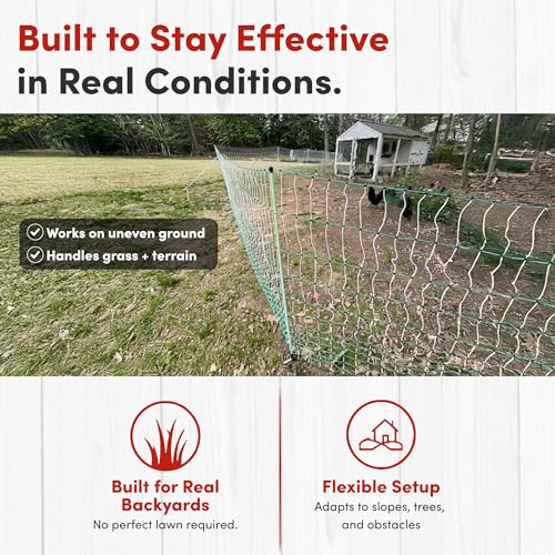 RentACoop Poultry Netting Electric Fence - 42" H x 168' L - Electric Poultry Enclosure for Chickens, Ducks, Turkeys - Suitable for 4 Week Old Chickens/Older and Adult Poultry - Energizer Not Included - size: 168' x 42"