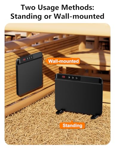 Chicken Coop Heater with Adjustable Temperature Remote Control, 200 Watts Radiant Heat Flat Panel Heaters for Winter Heating，Energy Efficient Warmer for Chick Poultry Animals, Black
