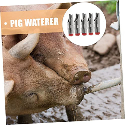 BESPORTBLE 5pcs Pig Nipple Waterer Automatic Livestock Waterer Stainless Steel Pig Drinking Fountain