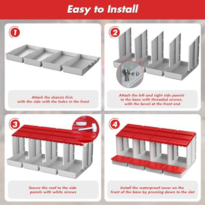 Chicken Nesting Boxes,4 Hole Nesting Box for Chicken Coop, Rolling Egg Collection and Protection Nesting Boxes - size: 4 Compartment